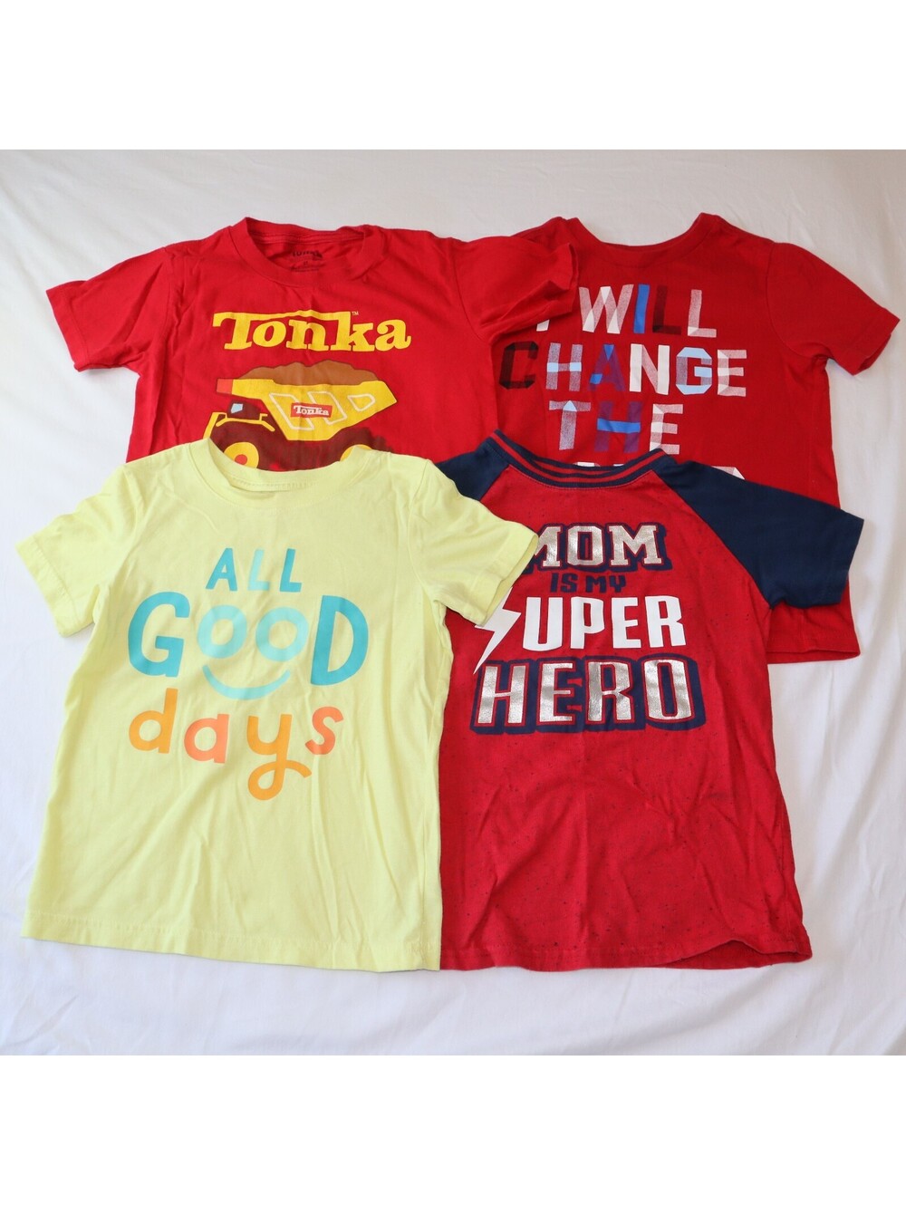 4 Graphic T-Shirts - 365 Kids Cat & Jack Boys - Size 5T Red Yellow